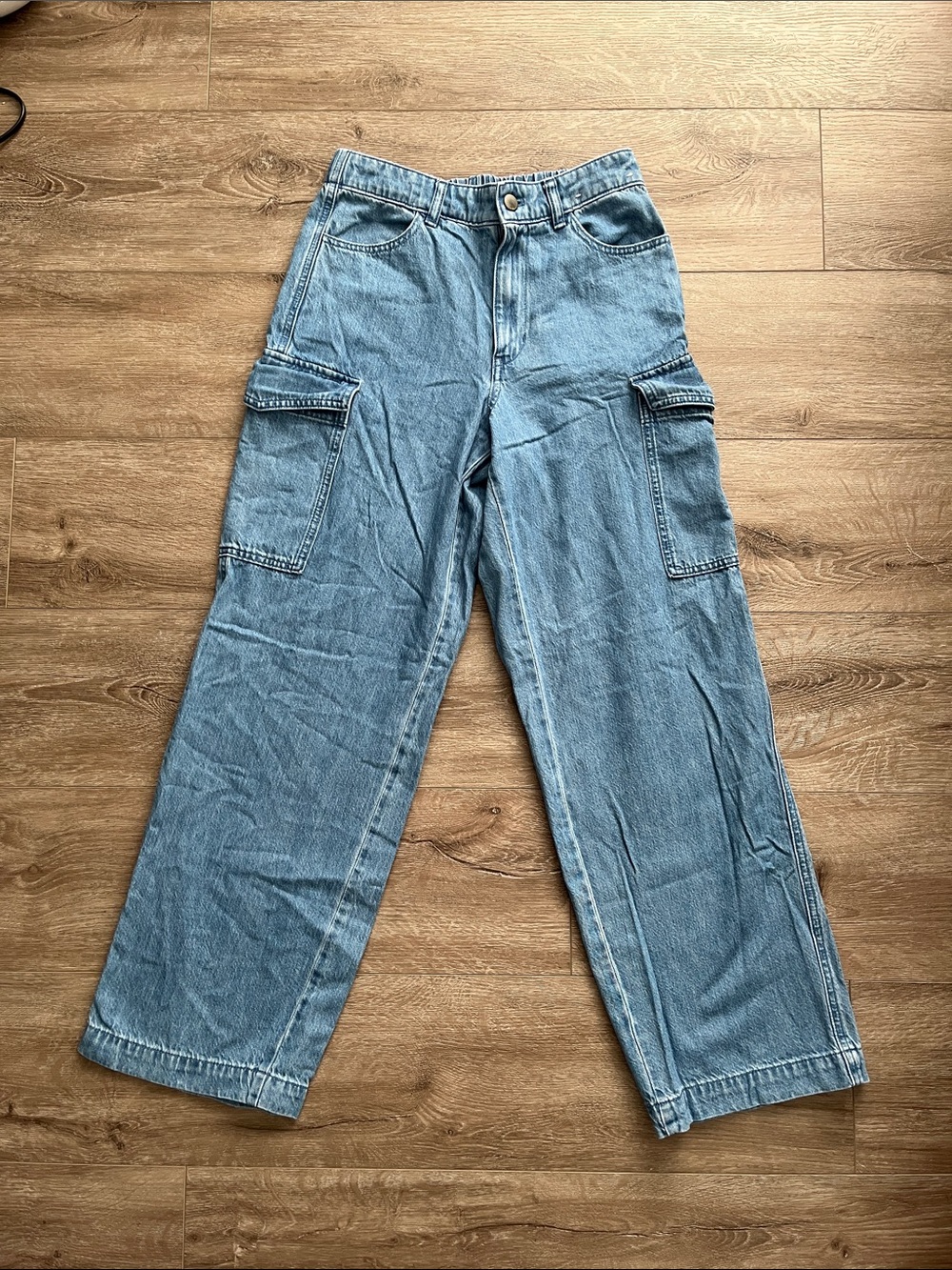 Uniqlo Light Blue Denim Cargo Pants